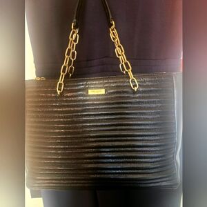 Kate Spade Black Gold Chain Handle Tote